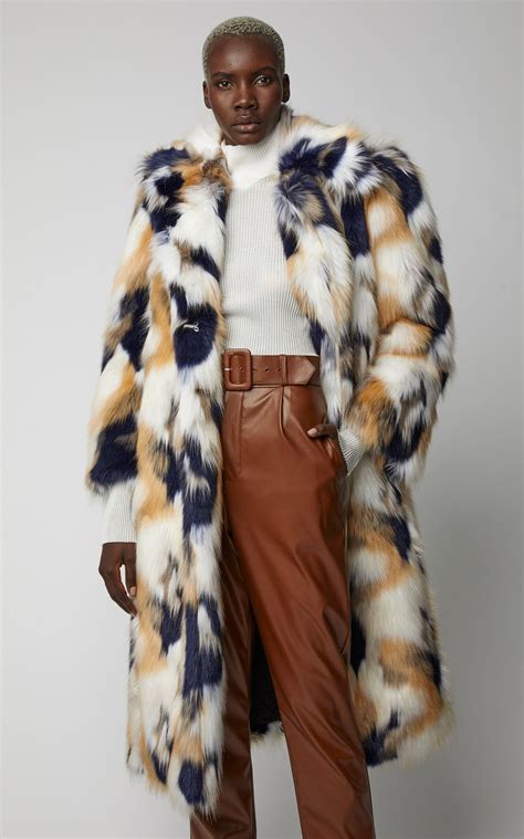 givenchy faux fur coat|Oversized coat in faux fur .